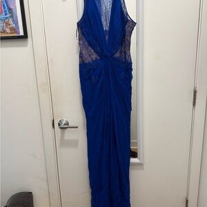 BCBG Royal Blue Lace Evening Gown